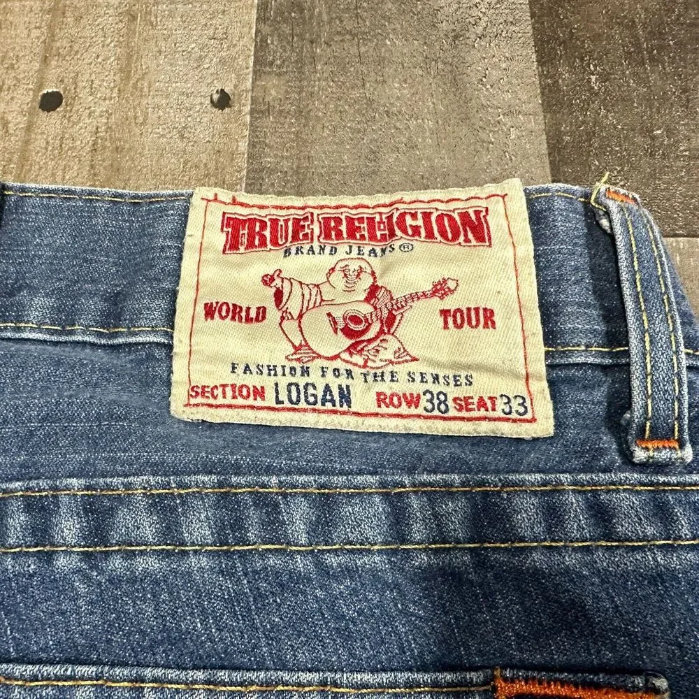 True‎ Religion Jeans Logan Blue Men's short Size 38 - 38x10 Cut Off